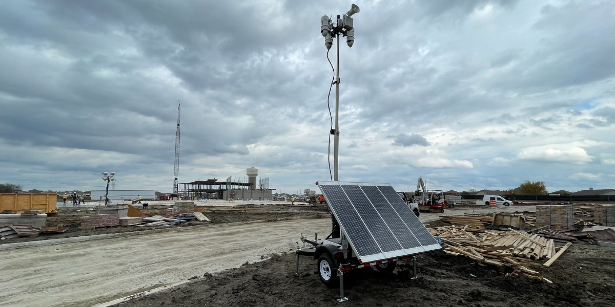 Surveillance Trailer at Construction Site