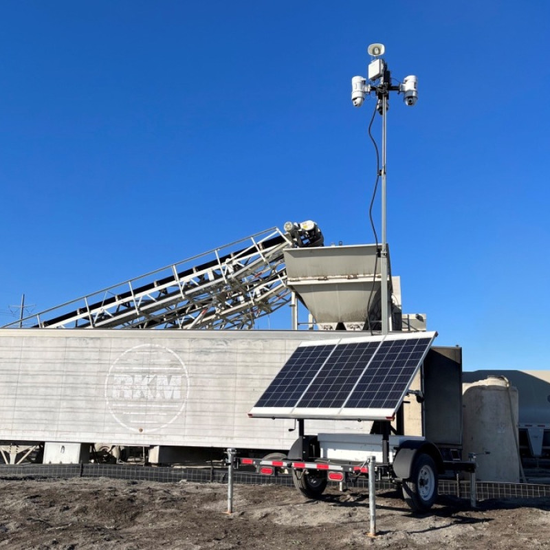 Mobile Surveillance Trailer at Construction Jobsite