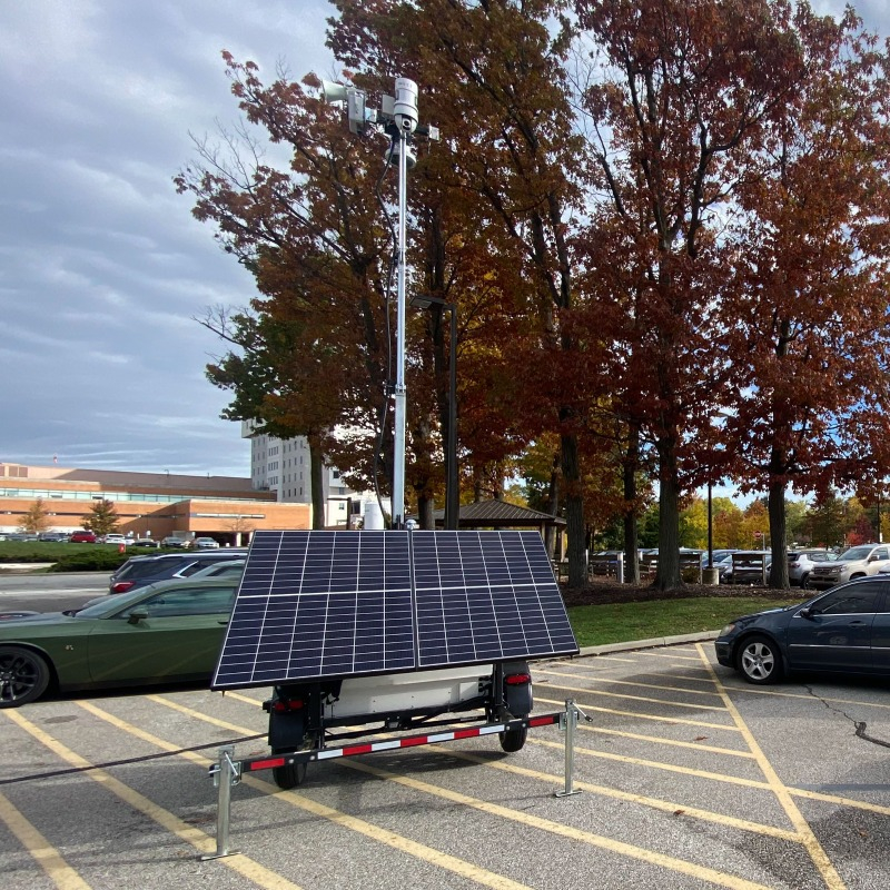 Mobile Surveillance Trailer Parking Lot