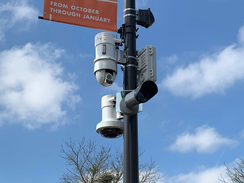 Two Police Pole Cameras With LPR