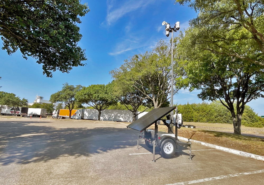 Surveillance Trailer Deployed in Parking Bay